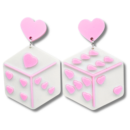 Heart Dice Stud Earrings