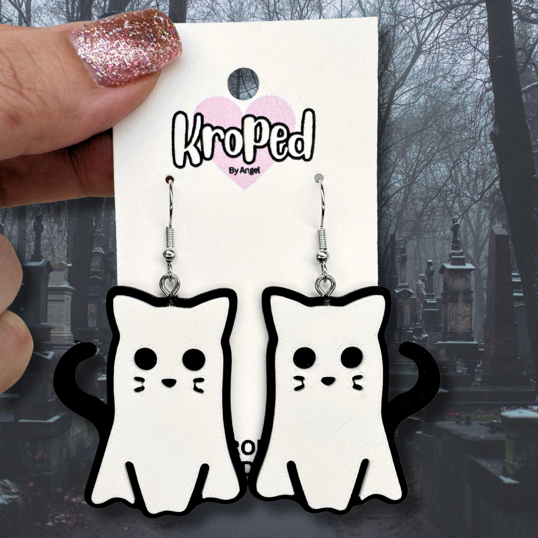 Ghost Kitty Earrings