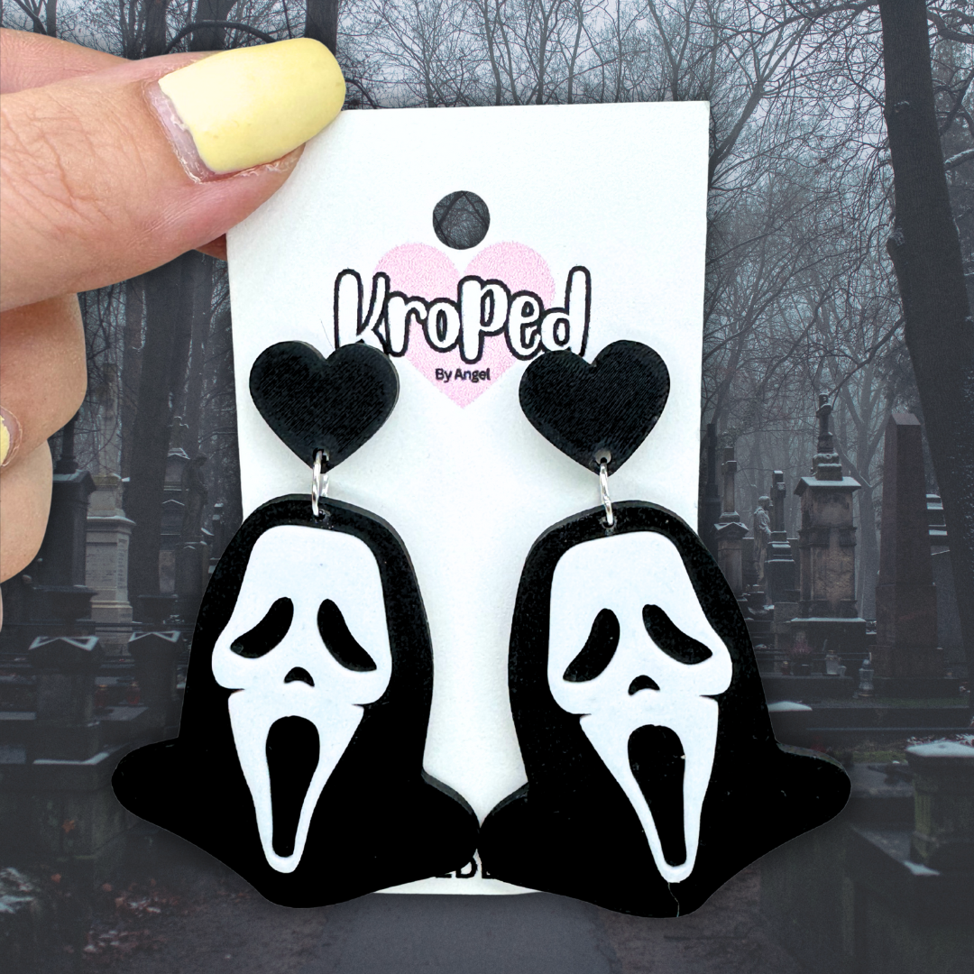 Ghost Mask Dangle Earrings