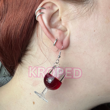 Red Wine Glass Earrings