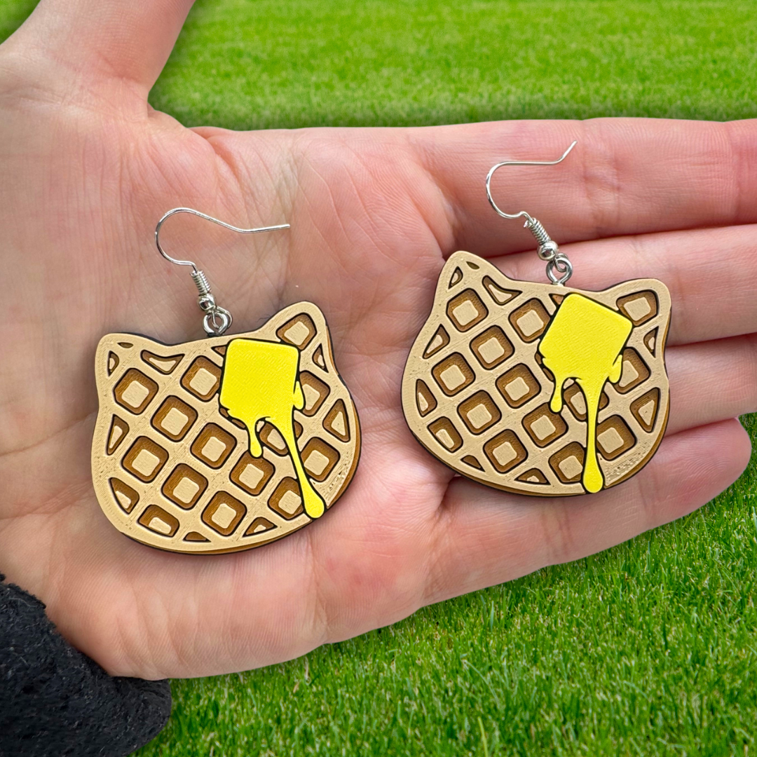 Cat Waffle Earrings