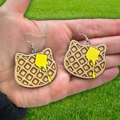 Cat Waffle Earrings