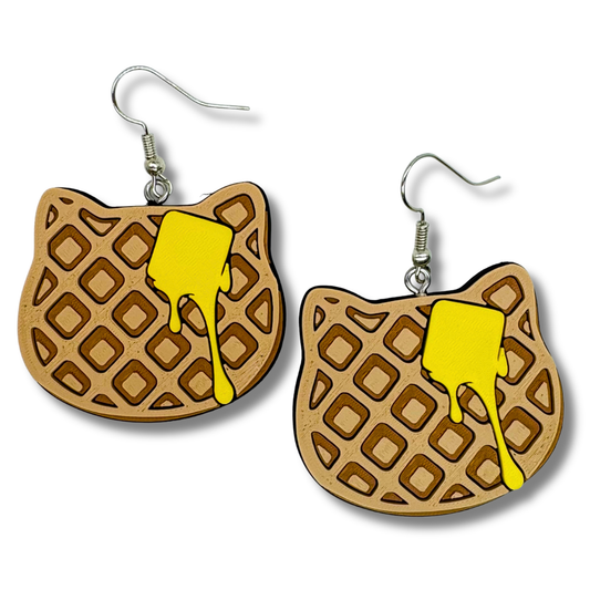 Cat Waffle Earrings