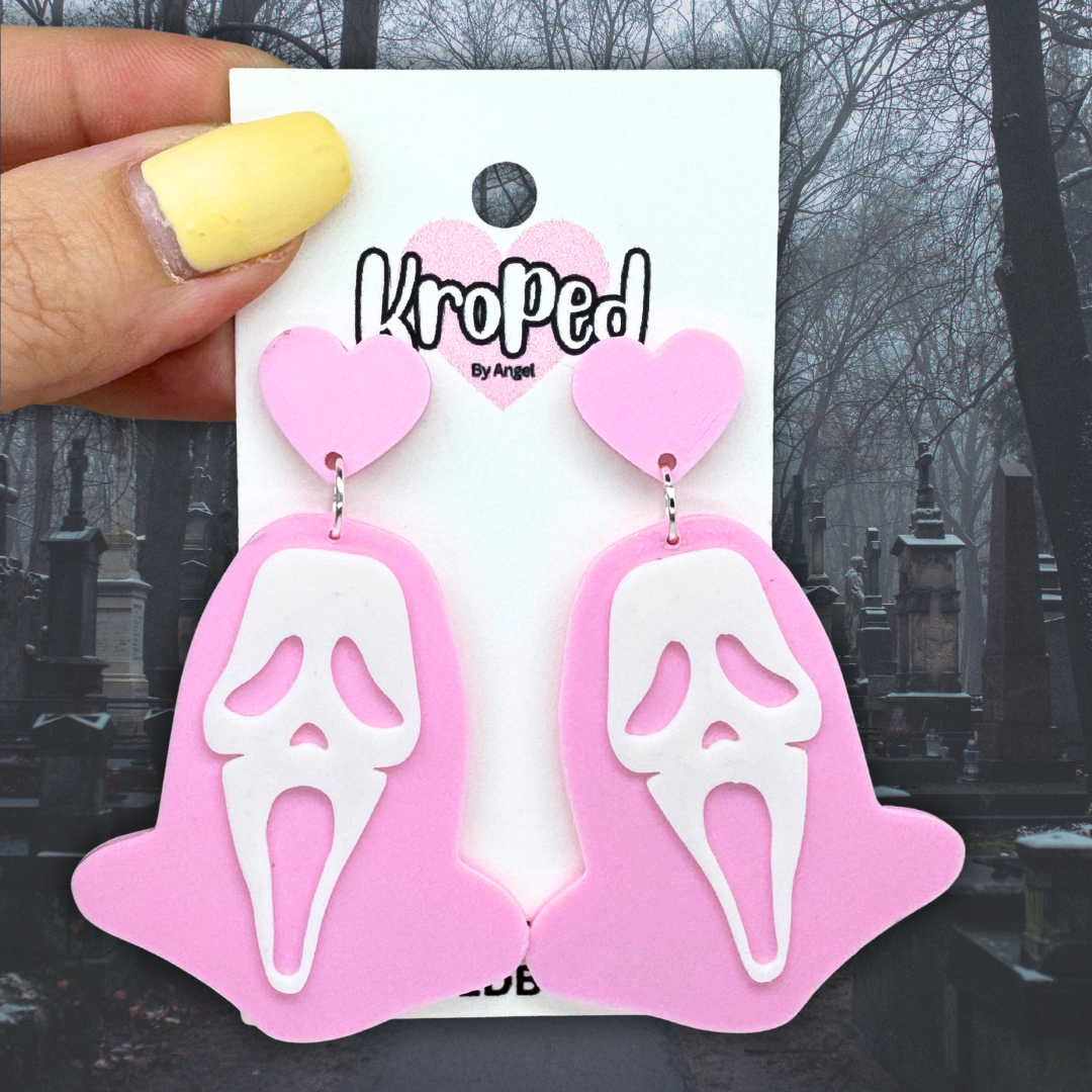 Ghost Mask Dangle Earrings