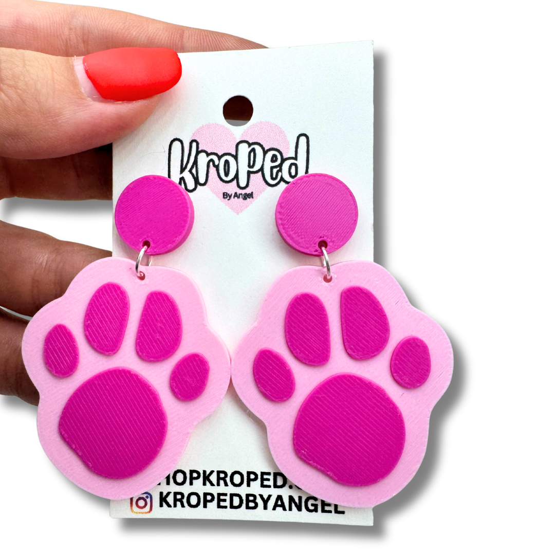 Paw Print Dangle Earrings