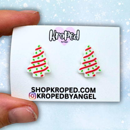 Christmas Tree Cake Stud Earrings
