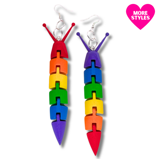 Rainbow Slug Earrings