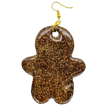 Glitter Gingerbread Man Earrings