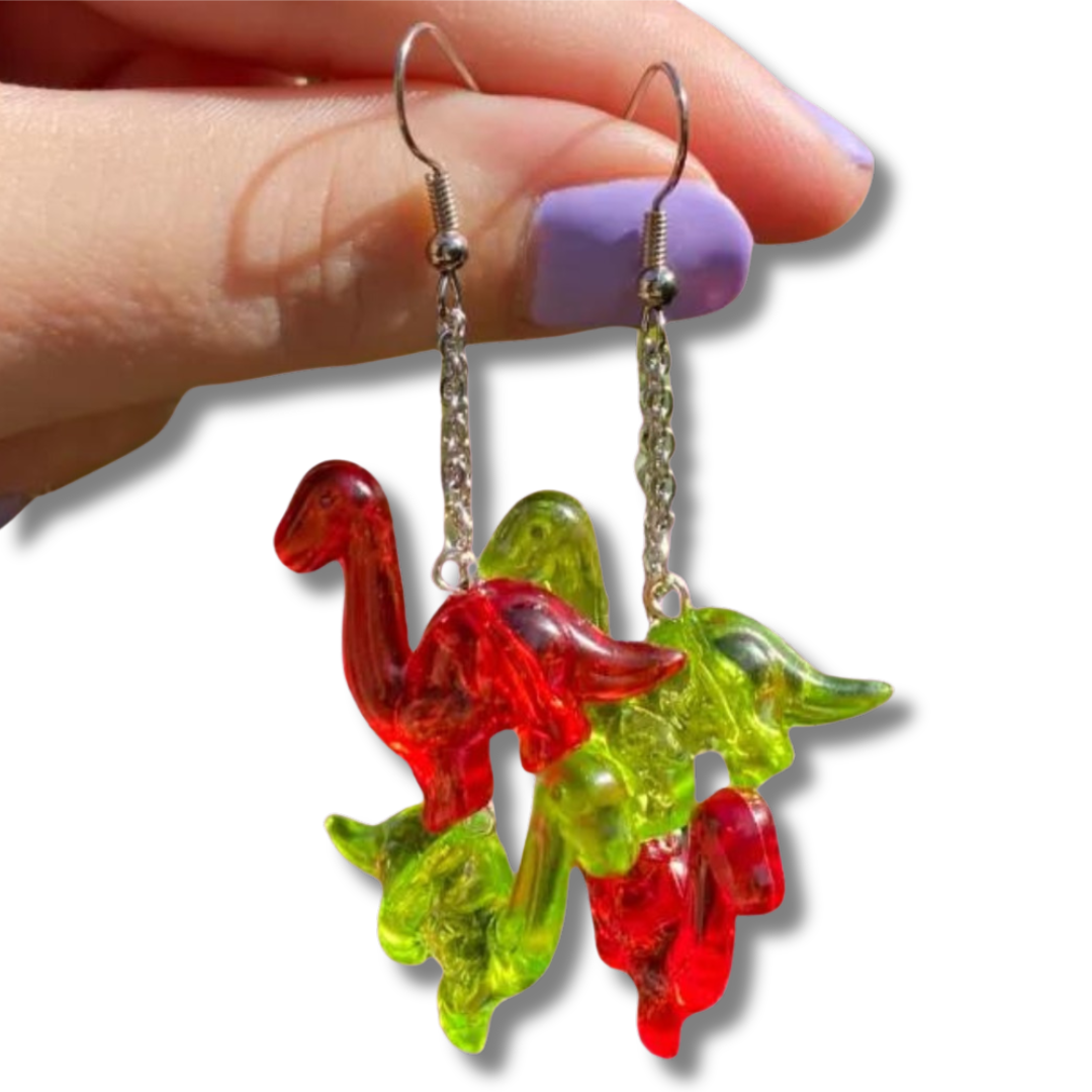 Christmas Dinosaur Earrings