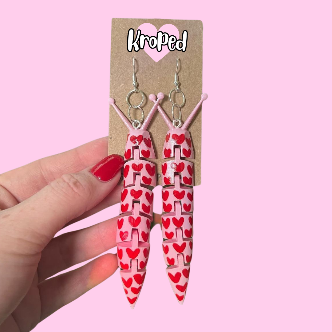 Pink Love Slug Earrings