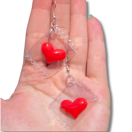 Sealed Heart Candy Earrings