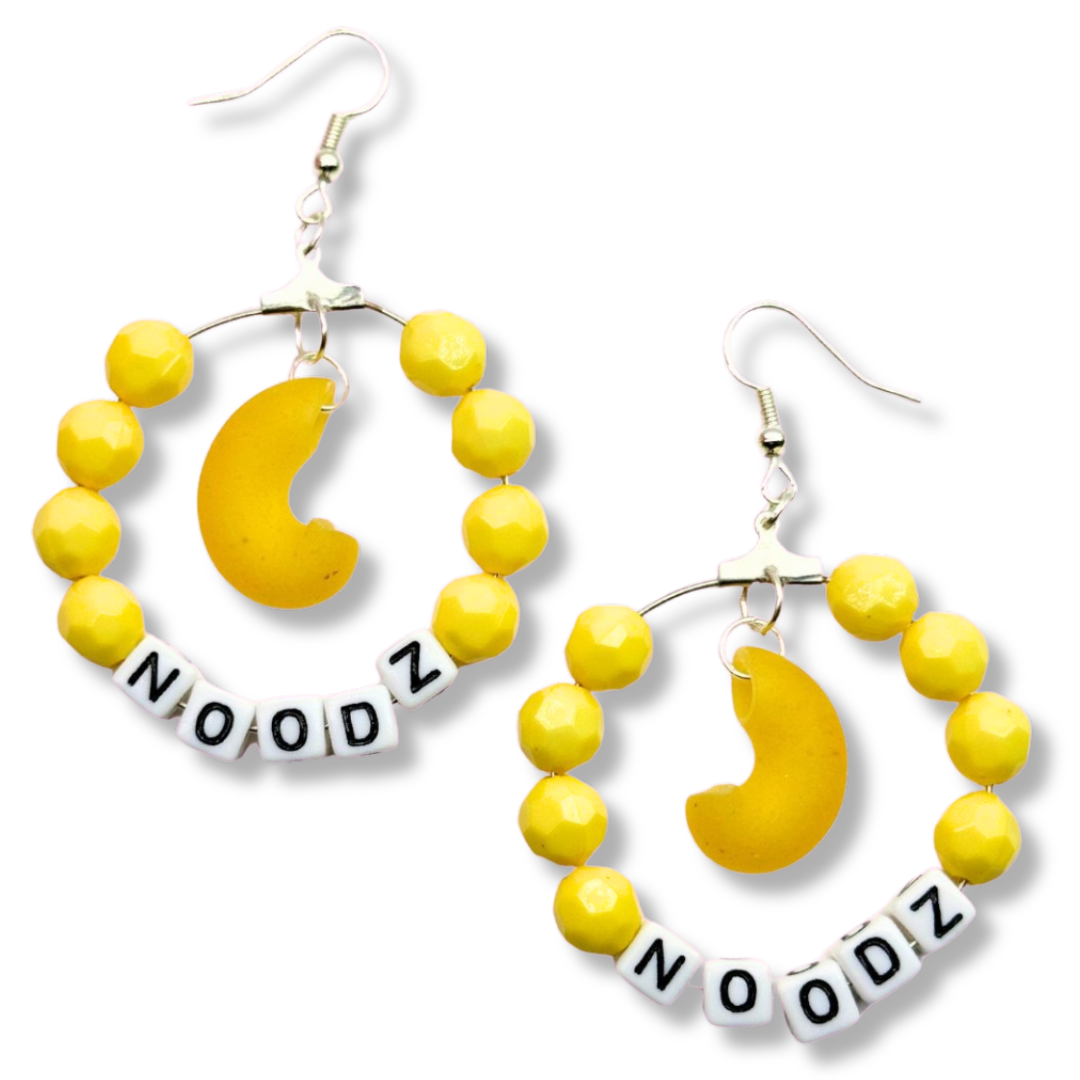 'Noodz' Beaded Hoop Earrings