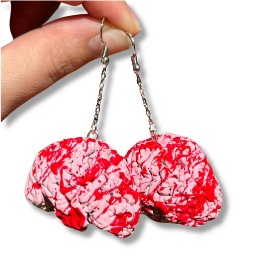 Bloody Anatomical Brain Earrings