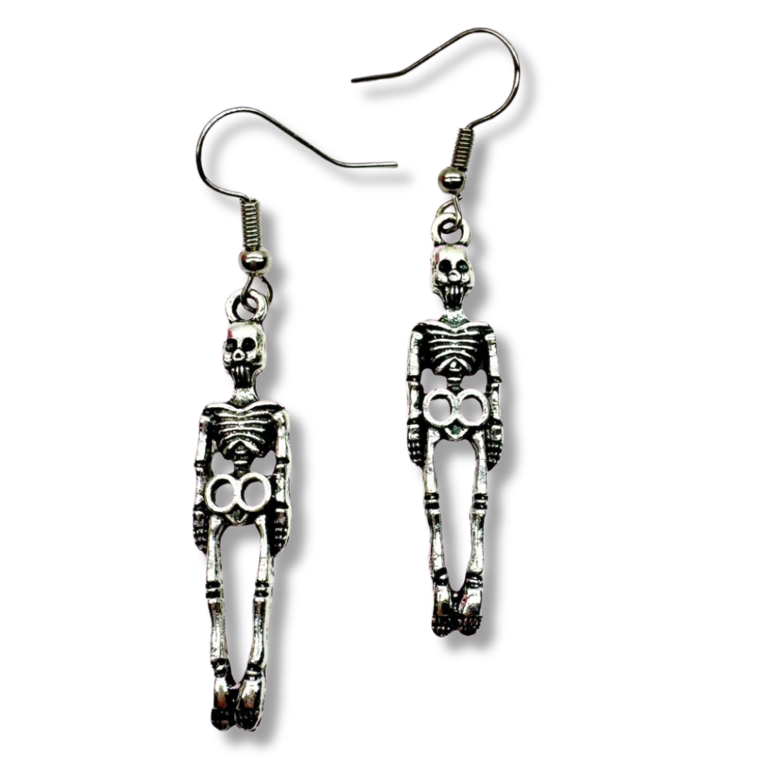 Silver Skeleton Earrings