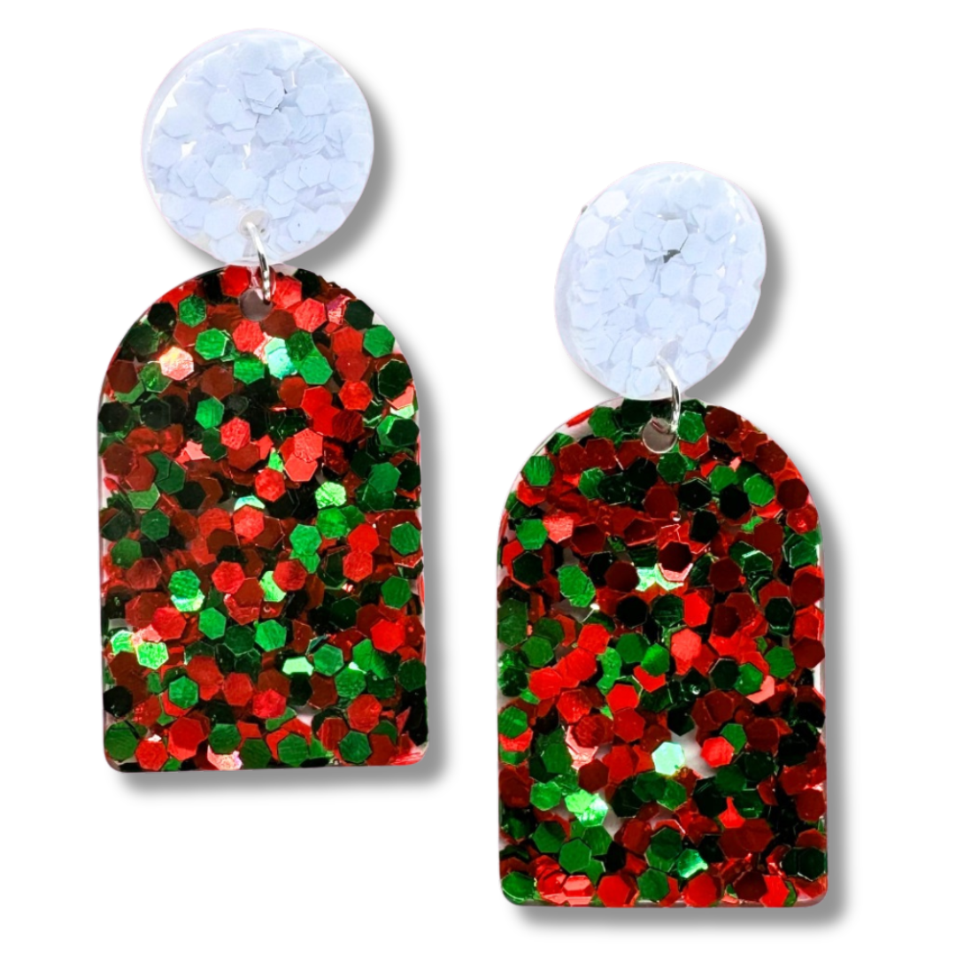 Holiday Gift Tag Stud Earrings