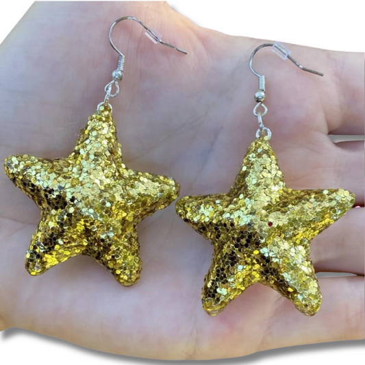 Top of the Tree Glitter Star Earrings