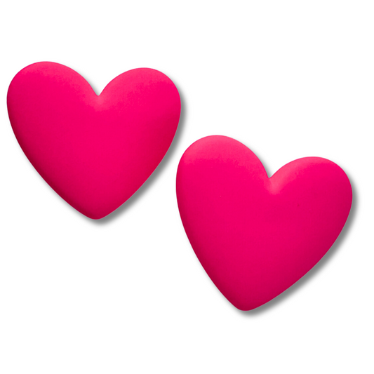 Matte Pink Heart Stud Earrings