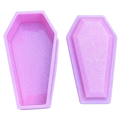 Pink Glitter Coffin Trinket Box