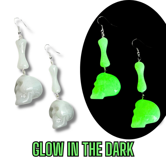 Skull and Bone Glow Earrings