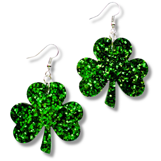 Glitter Shamrock Earrings