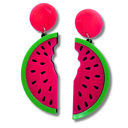 Pink Watermelon Stud Earrings