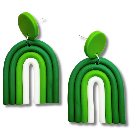 Green Arch Rainbow Stud Earrings