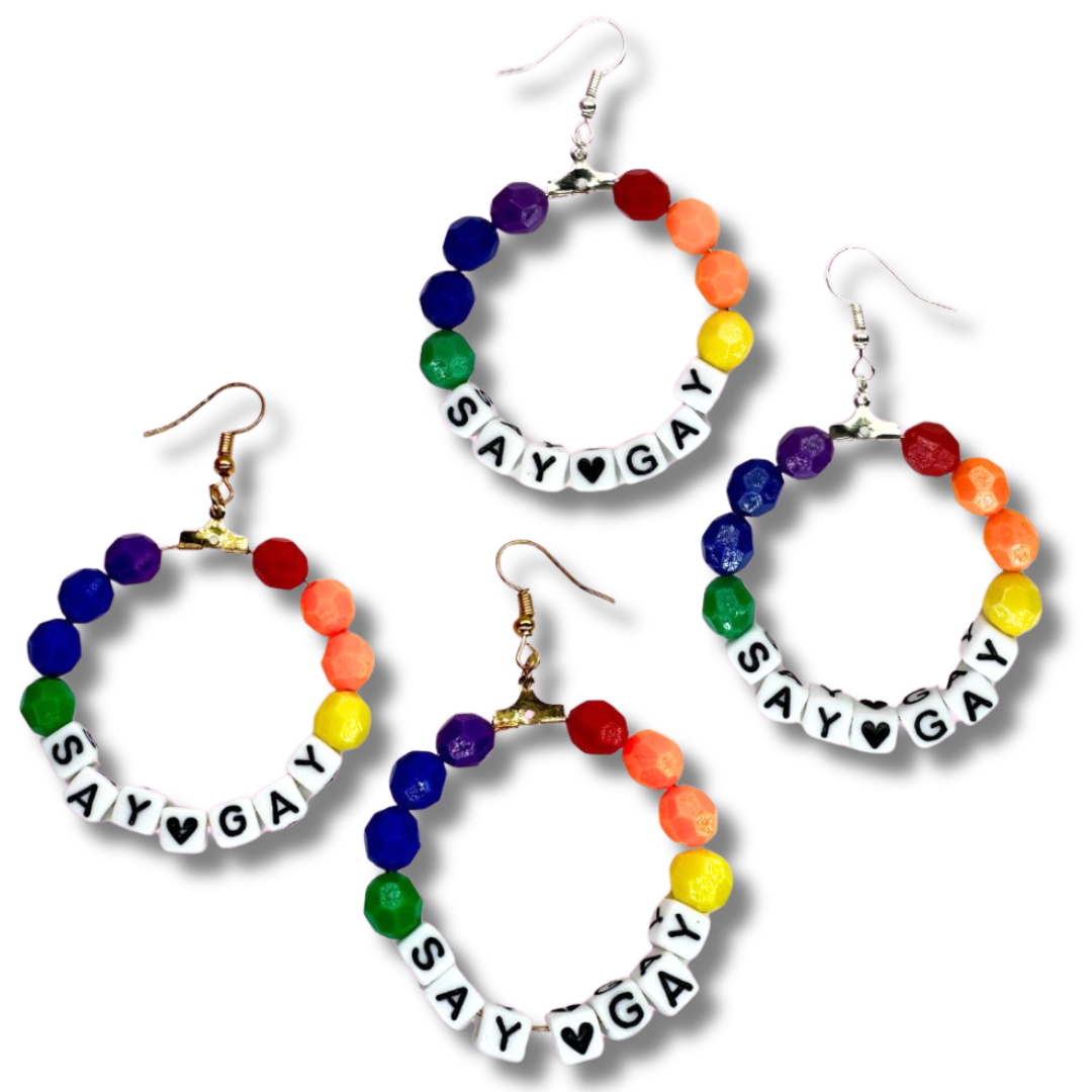 *FUNDRAISER* Say Gay Hoop Earrings