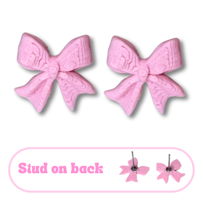 Tiny Bow Stud Earrings - More Colors