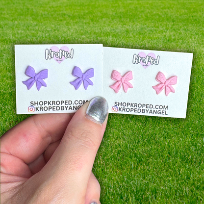 Tiny Bow Stud Earrings - More Colors
