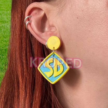Cartoon Dog Tag Earrings