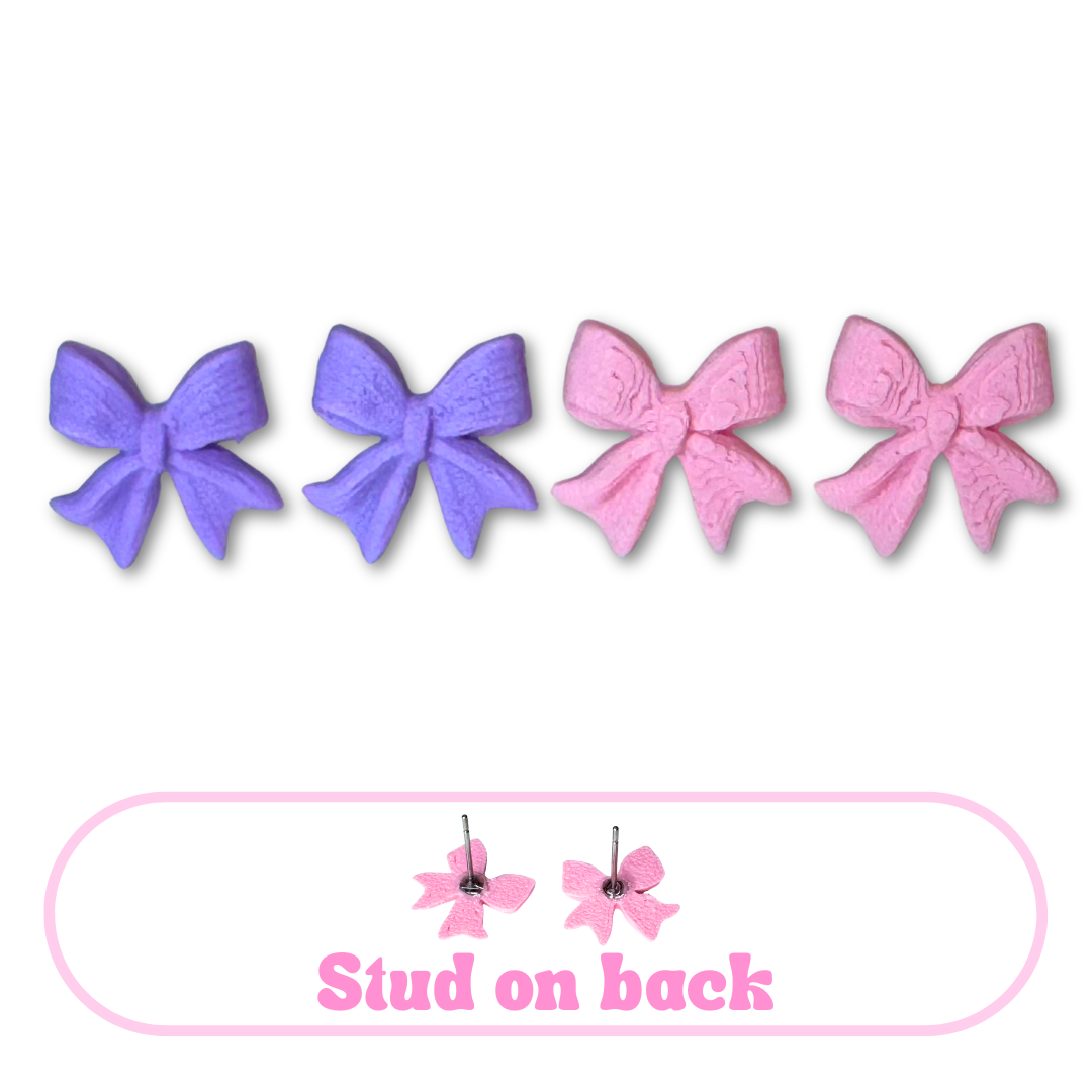 Tiny Bow Stud Earrings - More Colors