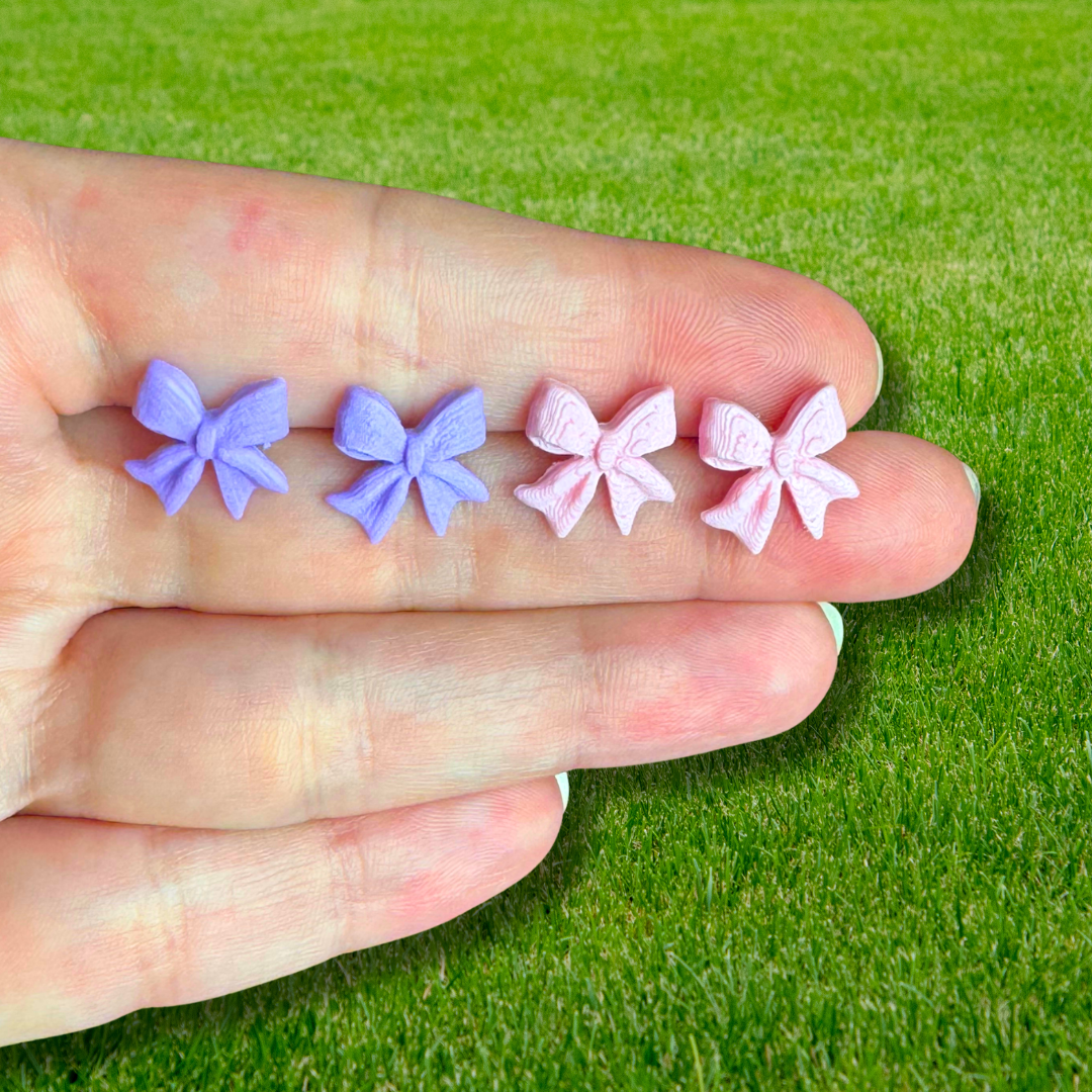 Tiny Bow Stud Earrings - More Colors