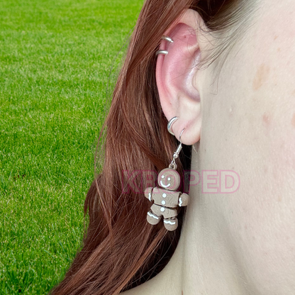 Wiggling Gingerbread Man Earrings