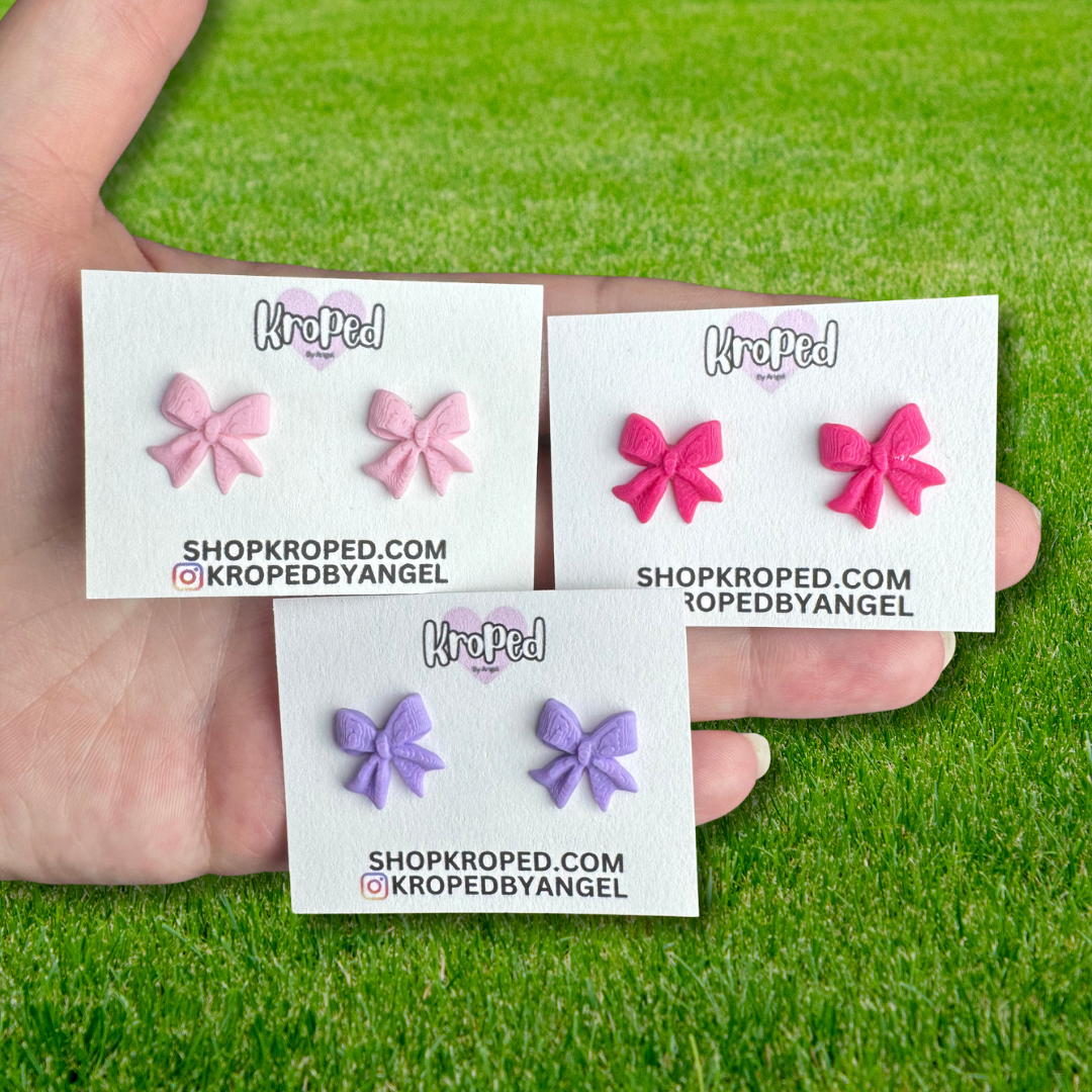 Tiny Bow Stud Earrings - More Colors