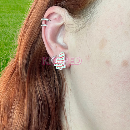 Christmas Tree Cake Stud Earrings