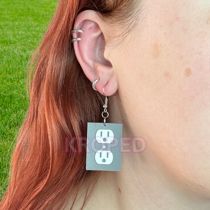 Fork and Outlet Dark Humor Earrings