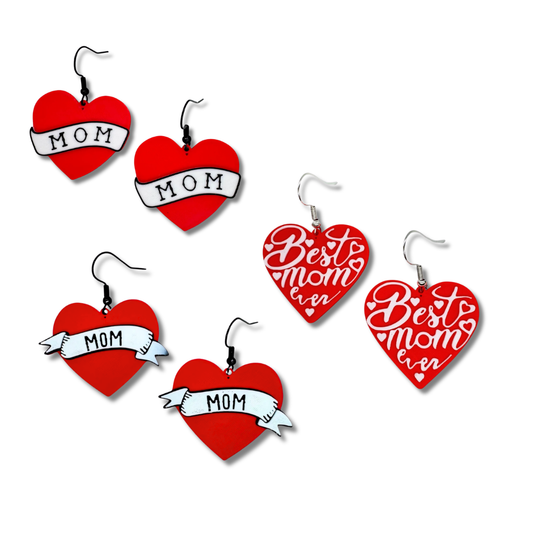Mom Heart Earrings