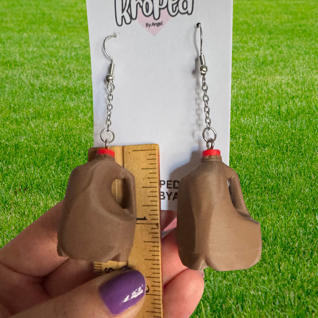 Chocolate Milk Gallon Jug Earrings