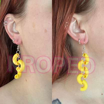 3D Printed Dangle Noodle Earrings