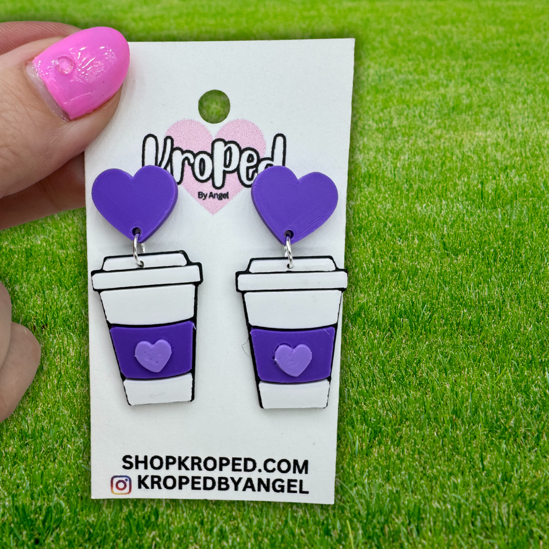 Heart Coffee Cup Earrings