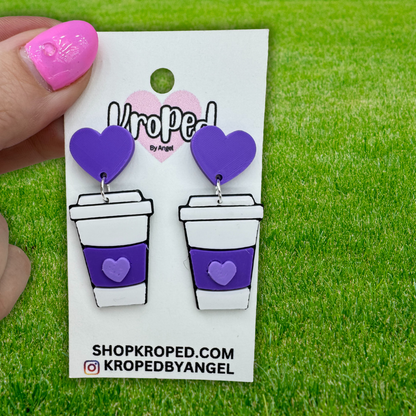 Heart Coffee Cup Earrings