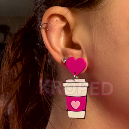 Heart Coffee Cup Earrings