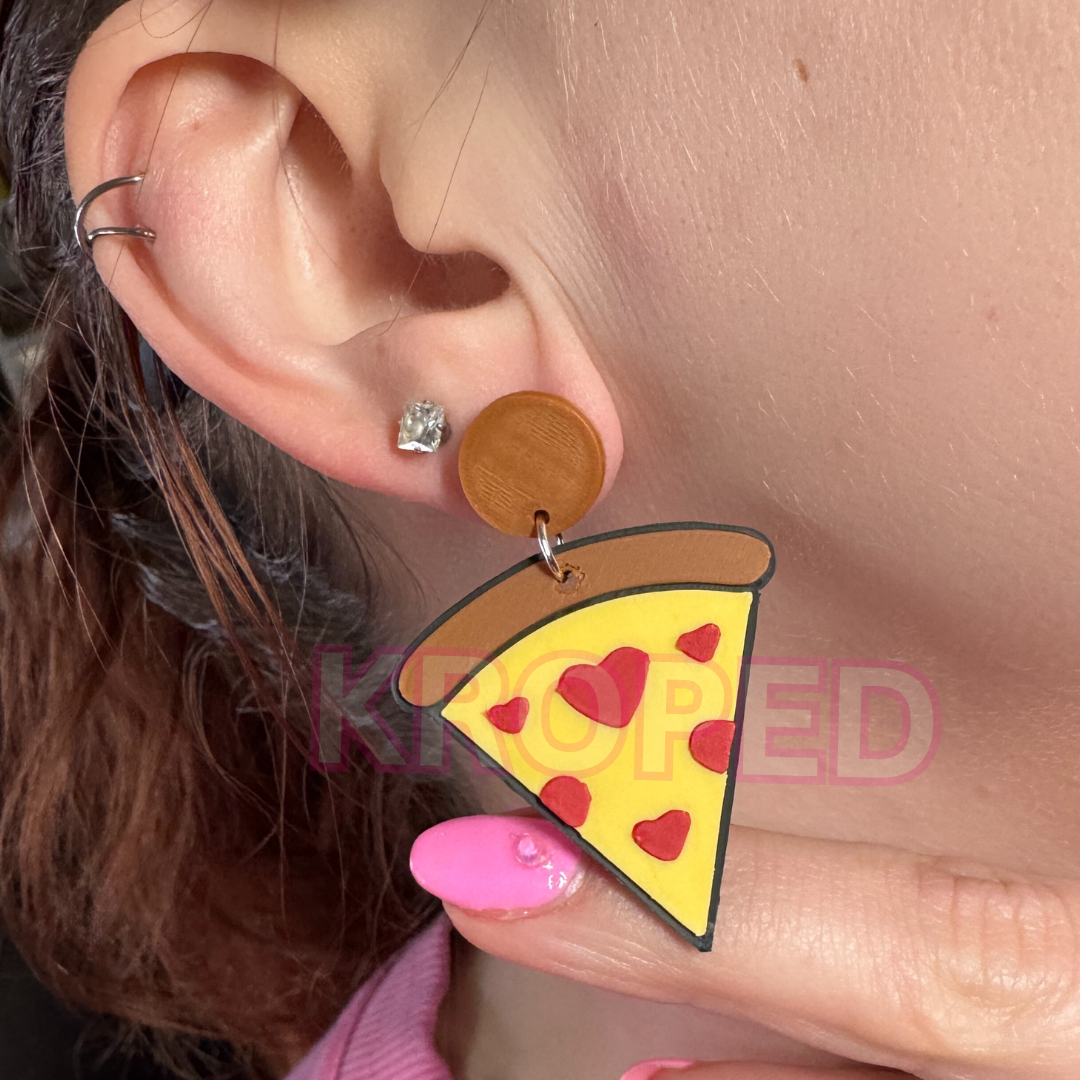 Heart Pizza Slice Earrings