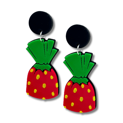 Strawberry Candy Dangle Earrings