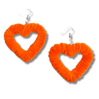 Halloween Fuzzy Heart Earrings
