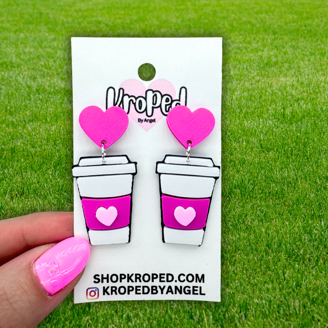 Heart Coffee Cup Earrings