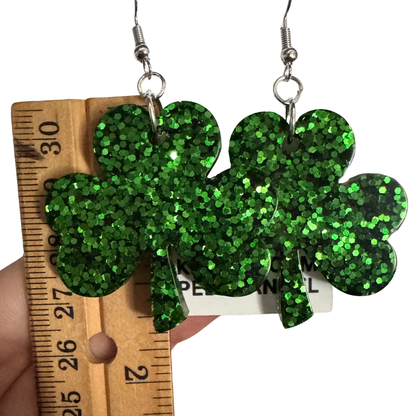 Glitter Shamrock Earrings