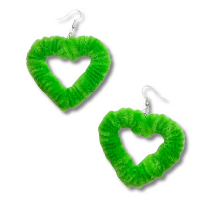 Halloween Fuzzy Heart Earrings