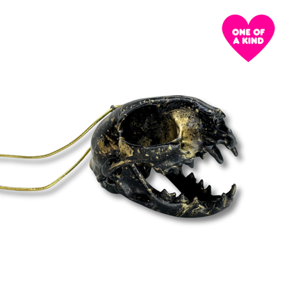 3D Printed Cat Skull Ornament Charm
