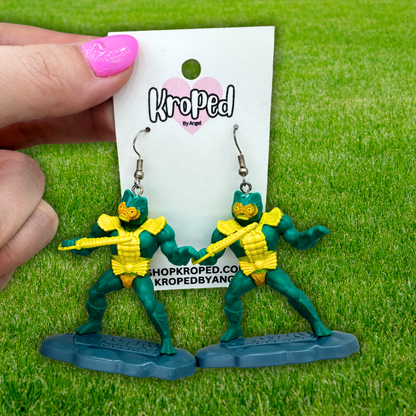 Mer-Man Upcycled Toy Earrings